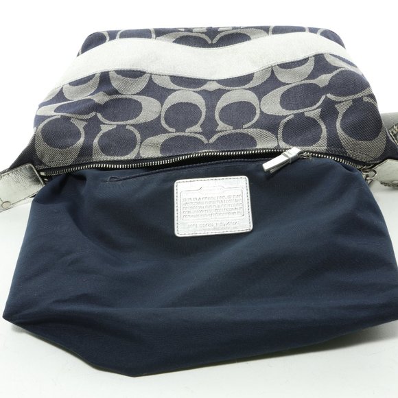 Coach Monogram Denim and Gray Canvas Shoulder Bag Purse - Picture 14 of 15